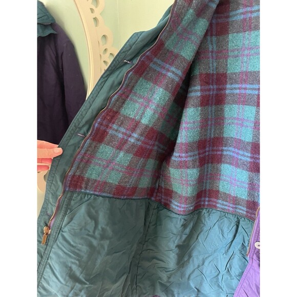 L.L. Bean Jacket Women L Jacket Parka Purple Lined No Hood Vtg 90s USA - Picture 4 of 8